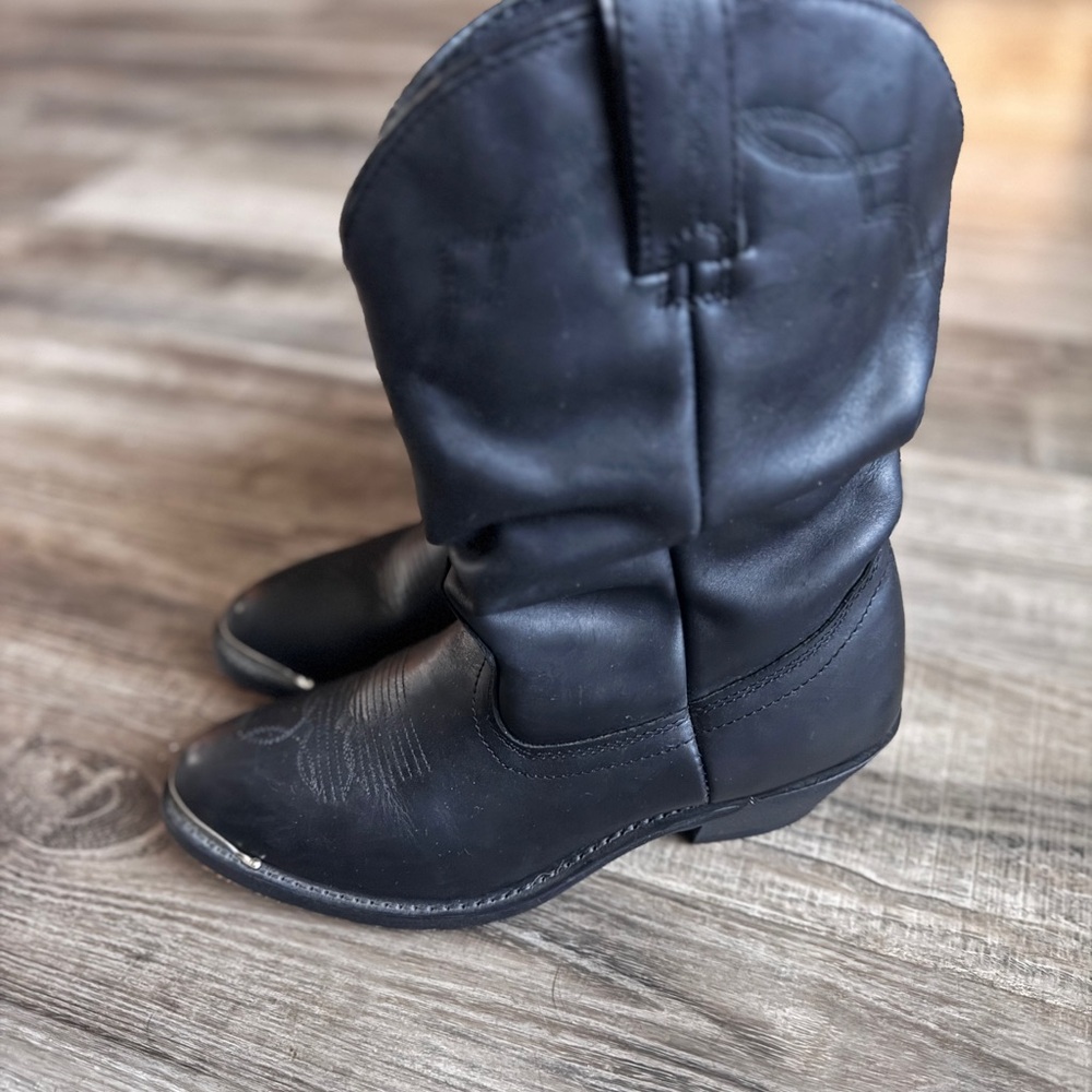 Classic Black Leather Cowboy Boots Shyanne - Picture 4 of 8